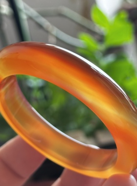 天然巴西缠丝冰红高冰刚冰透玛瑙手镯冰感荧光高透红脉飘逸感55口