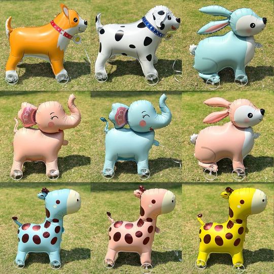 Cartoon wheeled animal walking balloon