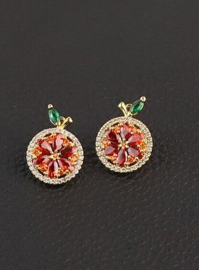 《高版本不掉色18k金厚度0.05+电泳+抛数++4》ks可爱柠檬套装