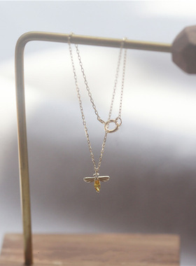 通体S925纯银小蜜蜂项链女 可爱小巧简约吊坠气质百搭锁骨链