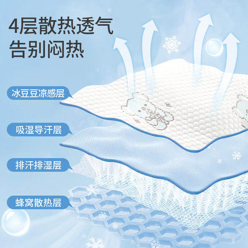 婴儿车凉席宝宝安全座椅凉垫夏季凉豆豆冰丝餐椅推车冰垫遛娃神器 - 图2
