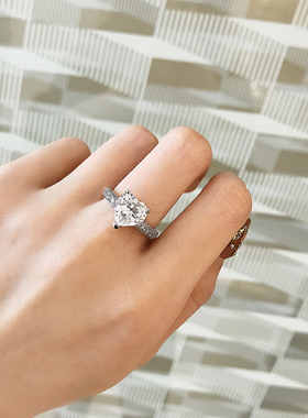 心形钻戒仿真钻石戒指裸钻18K金