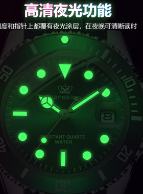 防水夜光男士手表硅胶带日历款Men's calendar style wristwatch