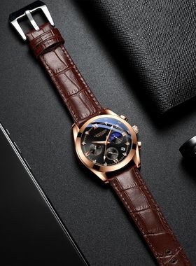 新款防水夜光日历男士手表学生