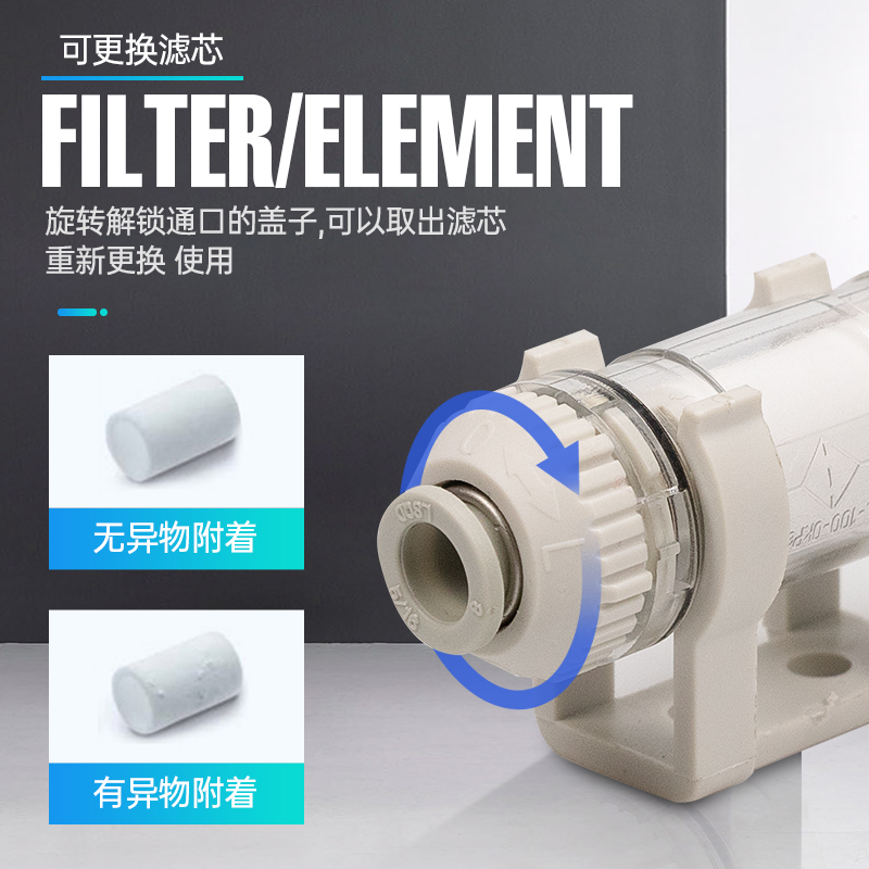 SMC型新款ZFC53/54/75/76/77-B管道气管真空发生器过滤ZFC100/200 - 图1