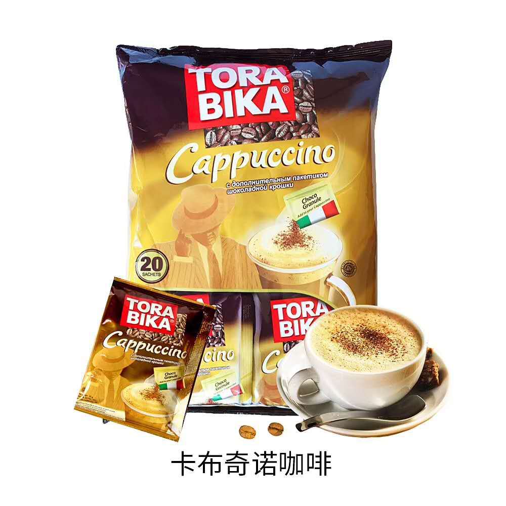 俄罗斯进口印尼TORABIKA速溶咖啡意式卡布奇诺三合一500g20袋 - 图3
