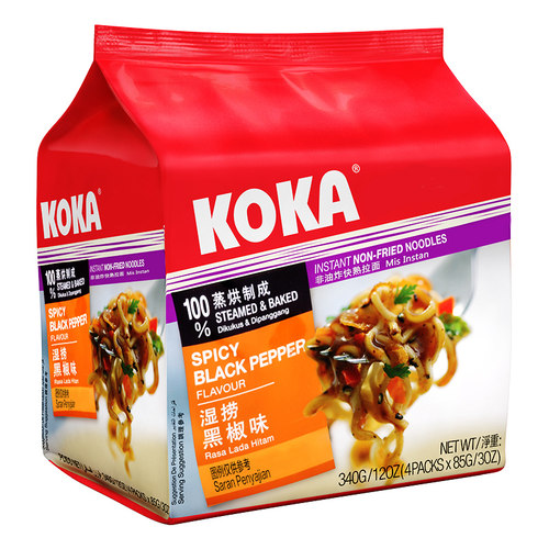 新加坡进口KOKA可口非油炸星洲叻沙番茄味方便面泡面速食拉面340g - 图2