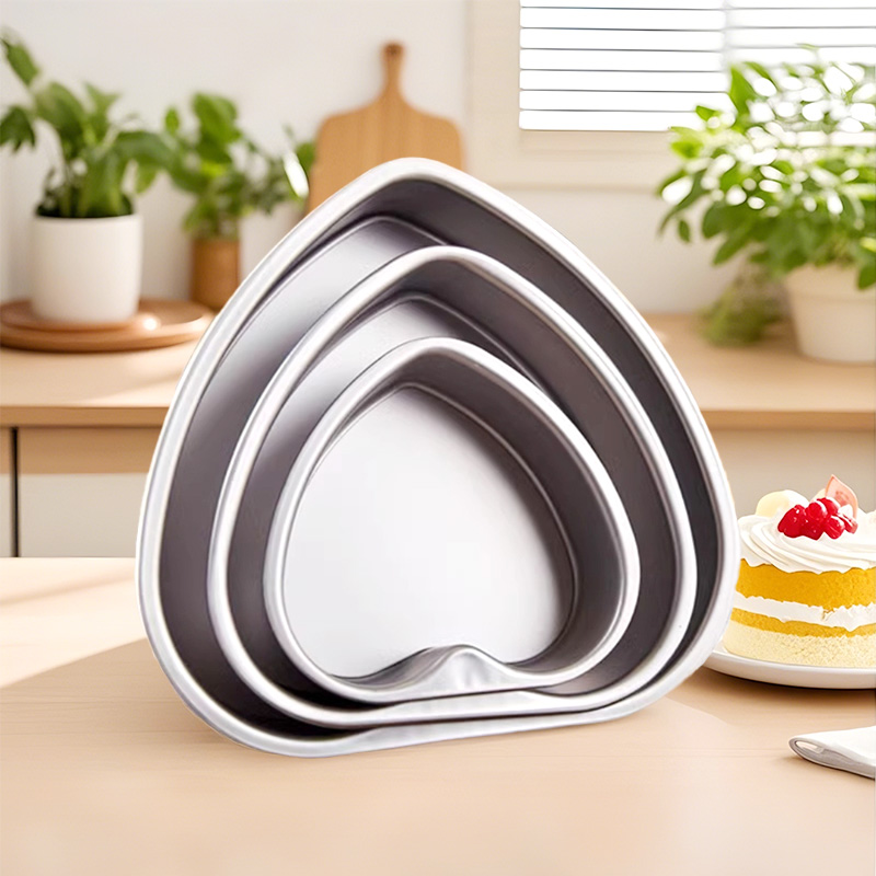 心形阳极活底蛋糕模具烘培家用戚风蛋糕慕斯磨具烤箱空气炸锅专用 - 图0