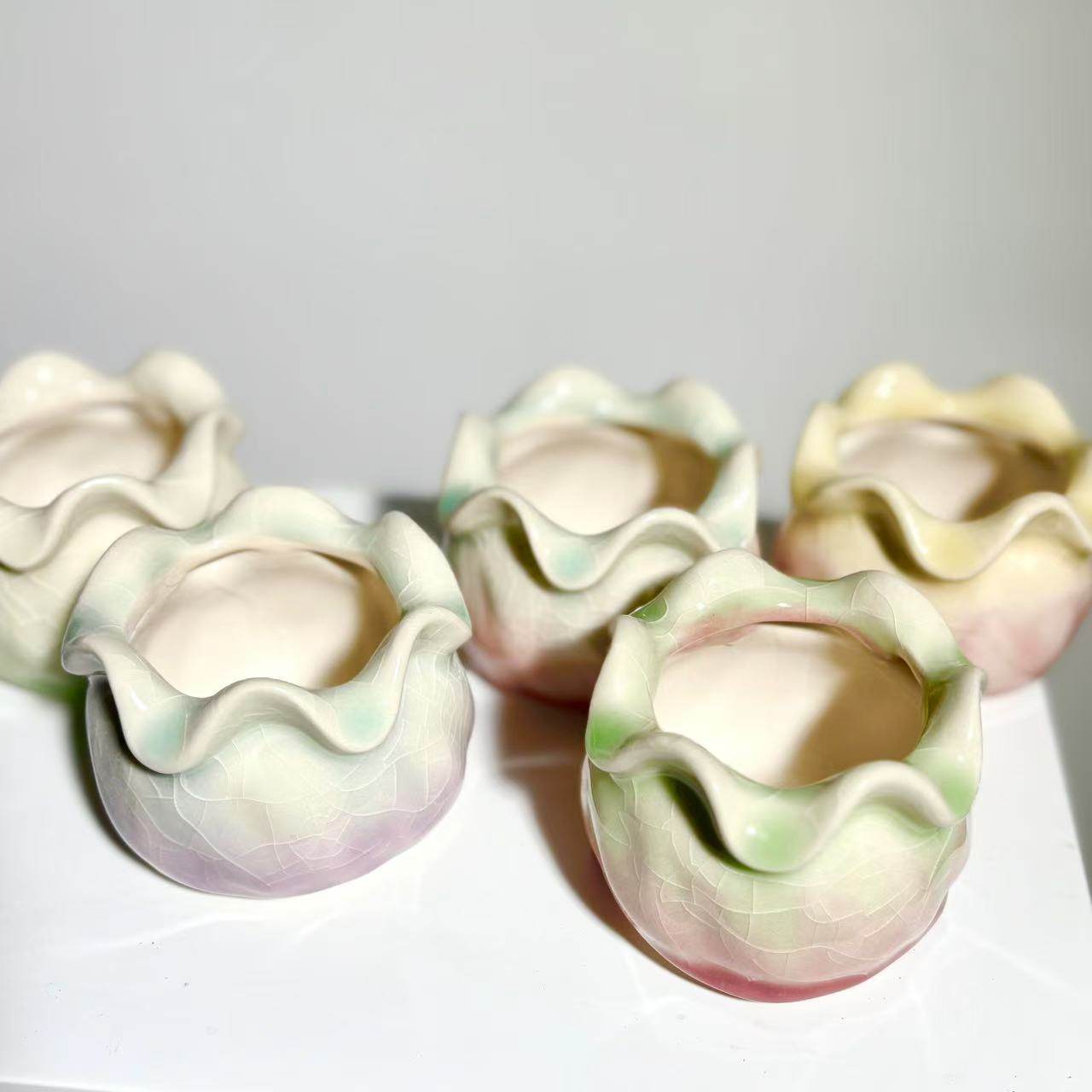 多肉植物小花盆陶瓷冰裂清新可爱控型桌面小口径透气有孔简约创意,淘宝优惠券,粉丝福利购,淘宝优惠卷