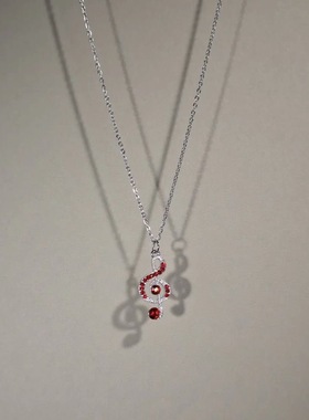 项链女生水钻音符简约百搭礼物