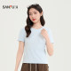 ເສື້ອຍືດສັ້ນ Sanfu 2026 Summer Marine Pattern Beaded Round Neck Fashion Short Top Women 520095