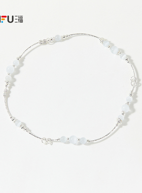 三福手作猫眼系手链单条 时尚气质小众设计感首饰818294