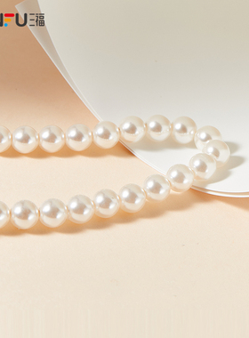 三福珠光舞曲短项链单条 复古气质温婉氛围感装饰链首饰836472