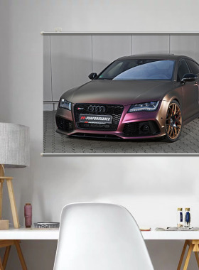 Audi RS7 汽车高清海报卷轴挂画大学生宿舍卧室装饰可来图定制