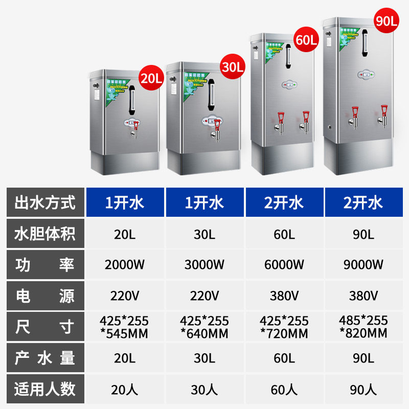 商用大容量烧水机食堂茶楼全自动电热水机不锈钢大型开水器茶水炉,淘宝优惠券,粉丝福利购,淘宝优惠卷