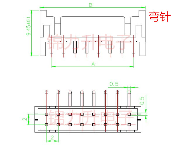 直针座 弯针 胶壳PHD2.0mm间距双排2x2 3 4 5 6 8 10P连接器直针 - 图2