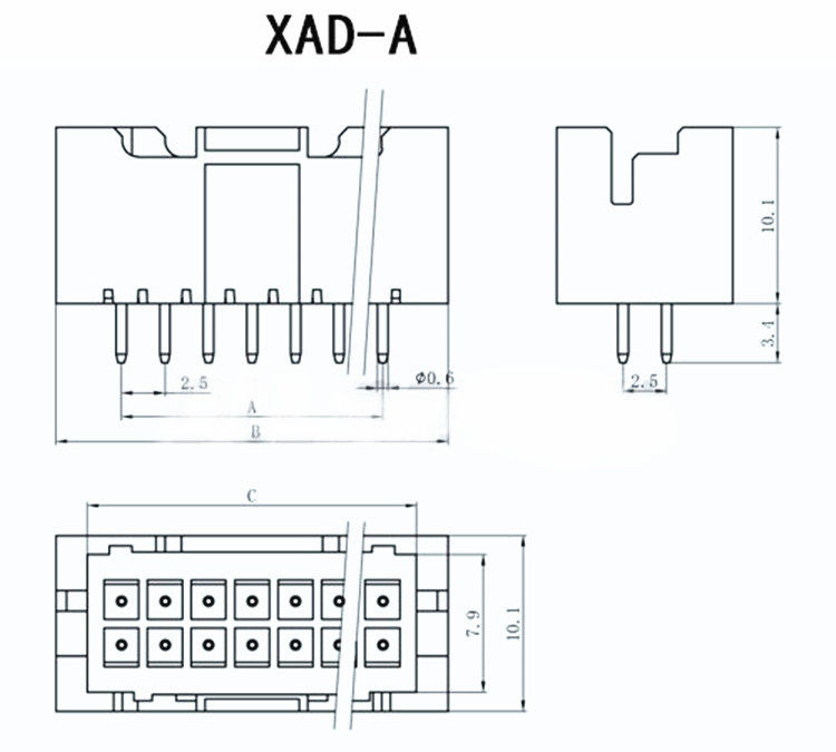 XAD2.5MM间距连接器双排直针座2*4/5/6/7/8/9/10P带锁带扣针座子,淘宝优惠券,粉丝福利购,淘宝优惠卷