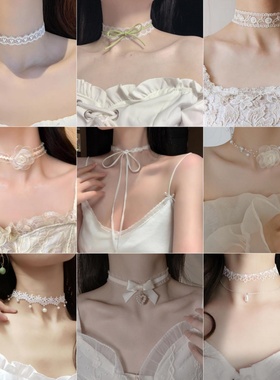 网红项圈颈链choker锁骨链女夏颈带脖子蕾丝配饰品2025年新款项链