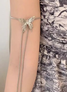 可抽拉立体蝴蝶颈链小众夸张重工新款腰颈配饰甜酷辣妹锁骨链配饰