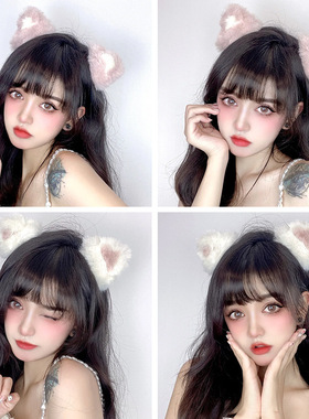 网红同款发夹毛绒绒猫耳朵发卡