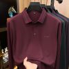 Autumn new long sleeve t-shirt for men burgundy