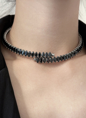 时尚简约闪钻choker气质项圈项链