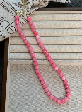 串珠彩石项链女轻奢高级感锁骨链