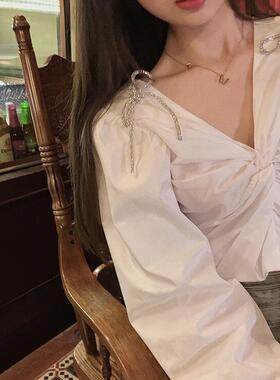ins超闪夸张宴会外套亮钻蝴蝶结