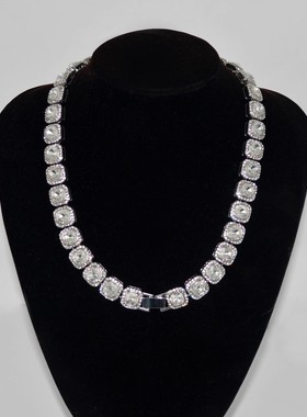 欧美夸张满钻超闪方糖项链女