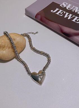 金属大爱心朋克风暗黑粗链条