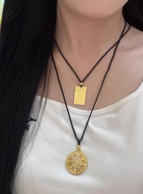 金包银祥云无事牌吊坠不掉色