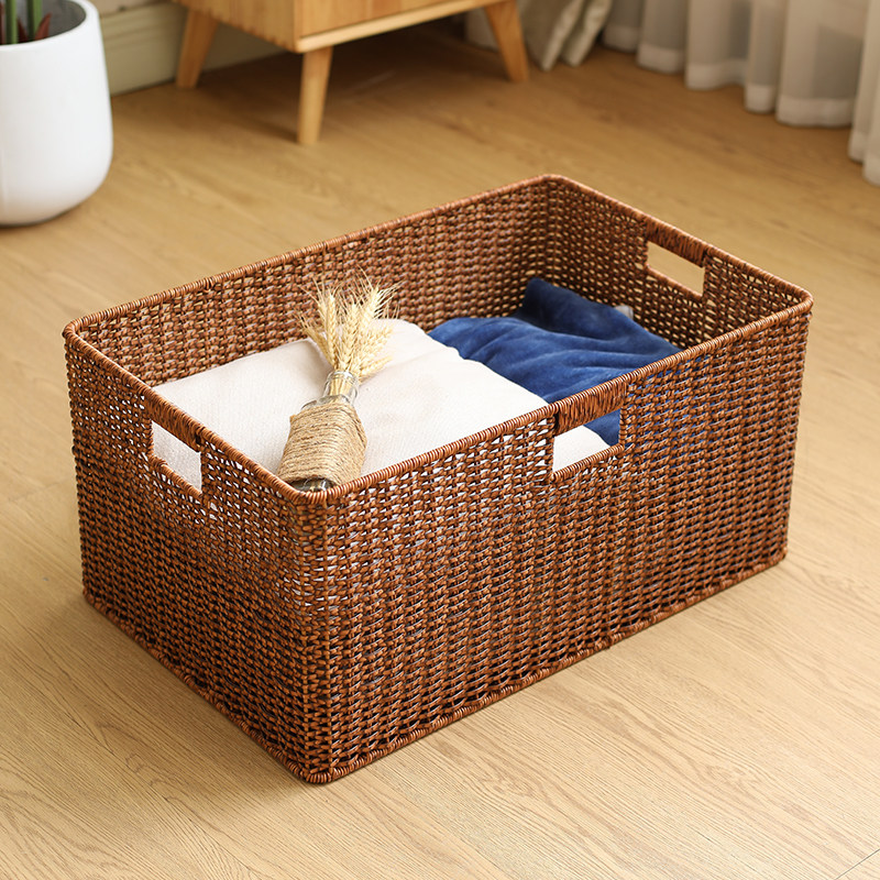 收纳筐超大家用收纳箱衣服被子整理筐仿藤编织客厅阳台橱柜储物篮,淘宝优惠券,粉丝福利购,淘宝优惠卷