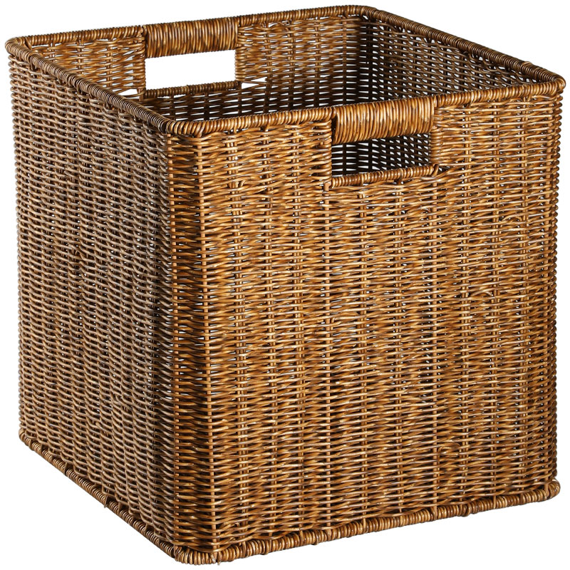 仿藤编收纳筐橱柜 书房书报杂志整理篮 客厅零食玩具收纳篮正方形,淘宝优惠券,粉丝福利购,淘宝优惠卷