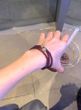 新中式多圈叠戴石榴串珠手链小众