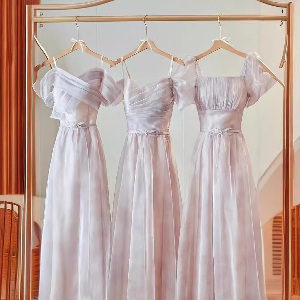 伴娘服仙气2024新款婚礼春夏小众级姐妹团主持人晚礼服裙女显瘦