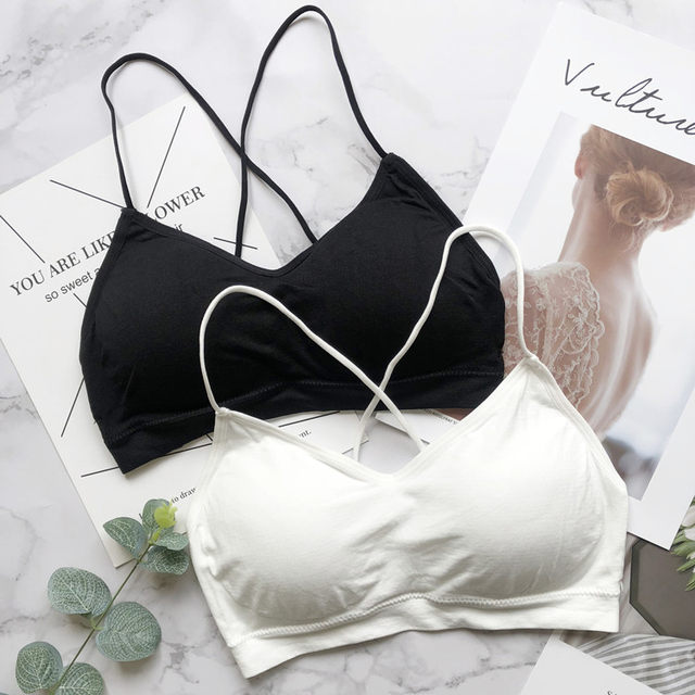 Tube top underwear, anti-exposure, gather-up chest-style beautiful back camisole for women with cross straps for summer students