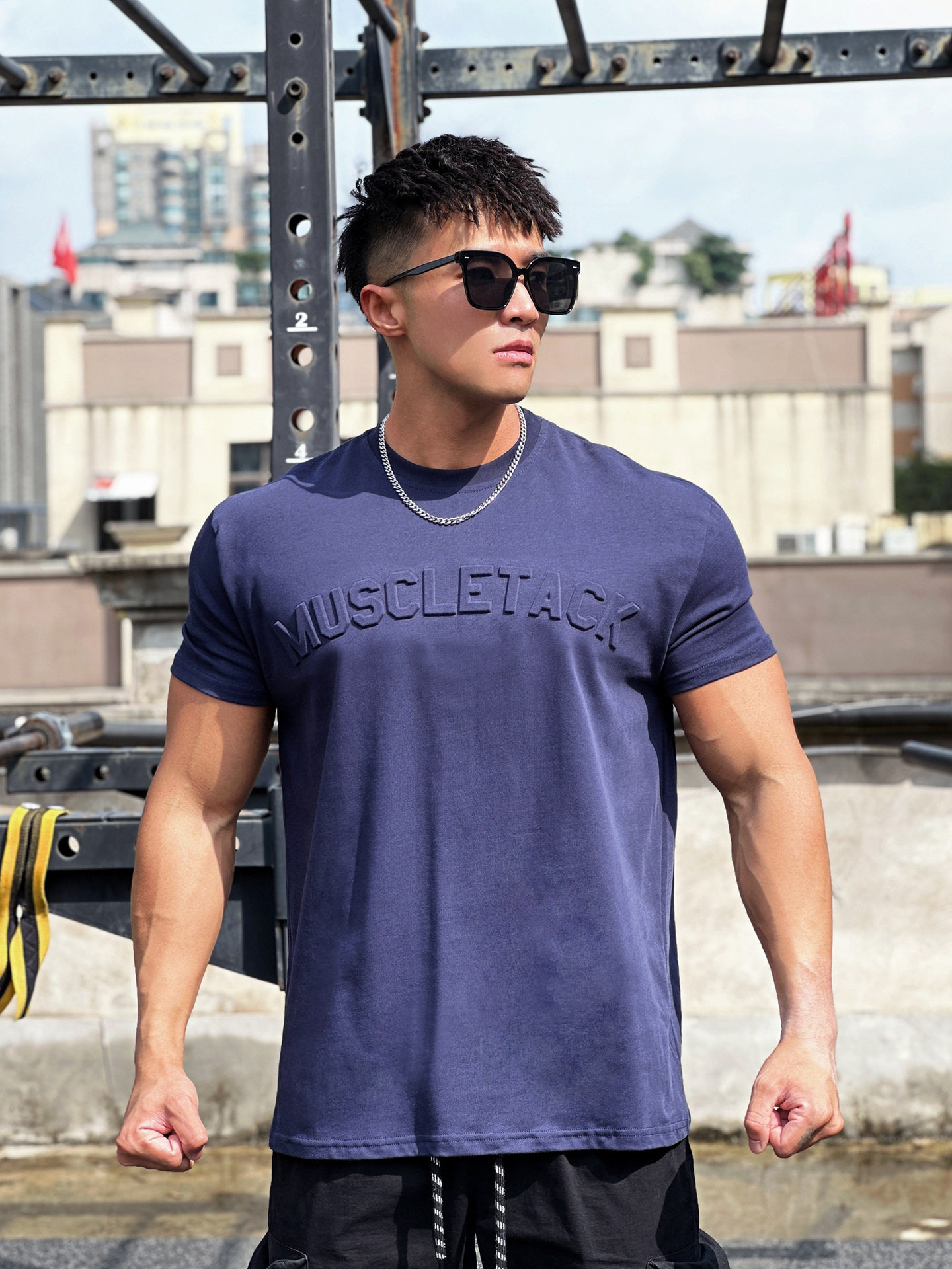 凹凸钢印运动短袖男T恤重磅收袖口跑步肌肉健身撸铁狗美兄弟潮牌,淘宝优惠券,粉丝福利购,淘宝优惠卷