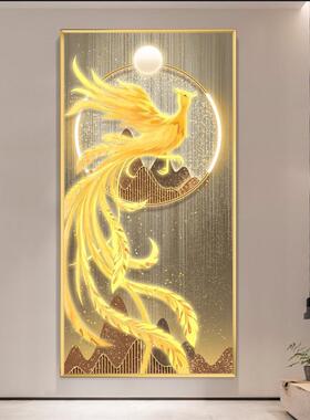 入户玄关装饰画现代轻奢自粘壁画客厅走廊过道背景墙贴画竖版壁纸
