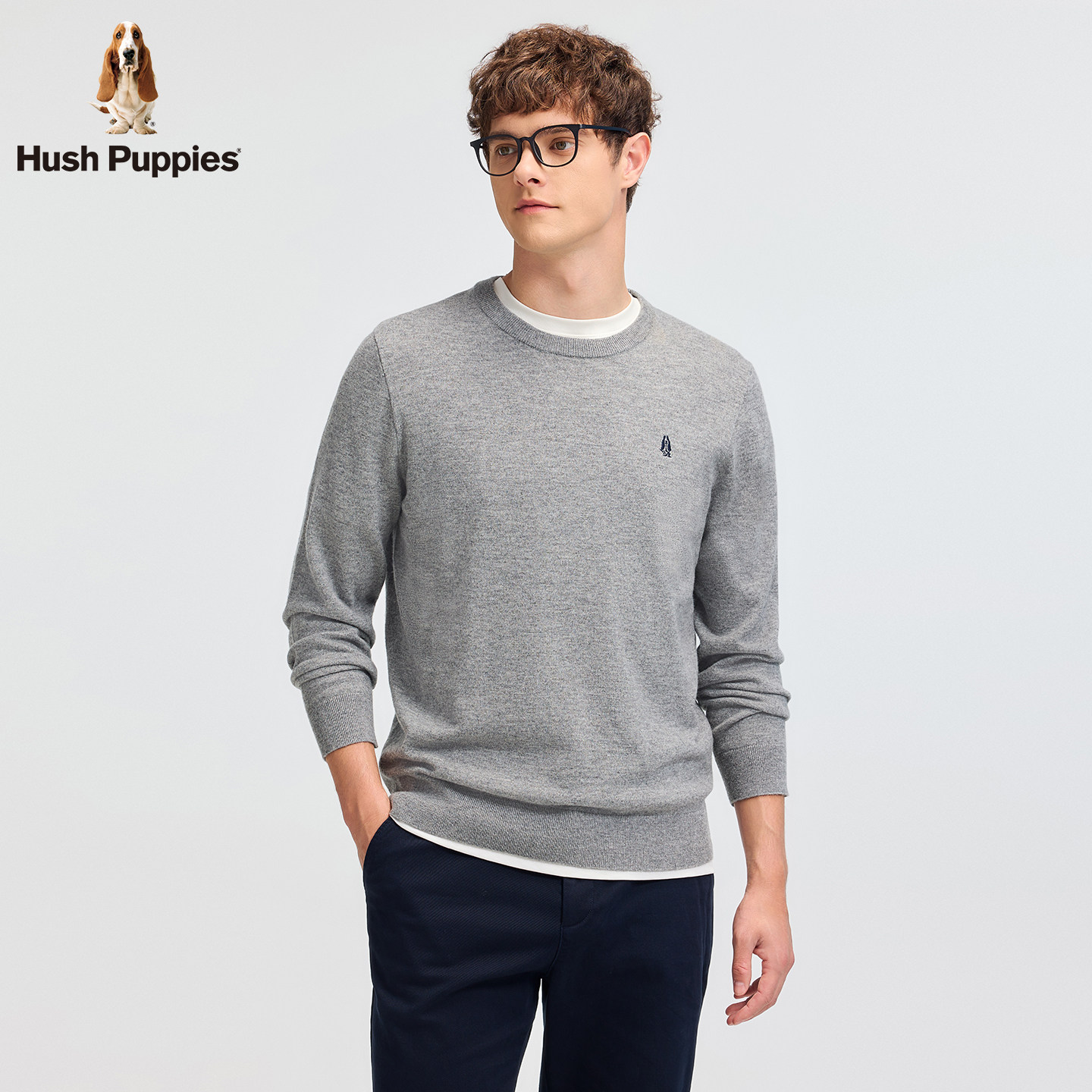 【明星同款】暇步士男装圆领毛衣2025秋冬时尚保暖绵羊毛针织衫男,淘宝优惠券,粉丝福利购,淘宝优惠卷