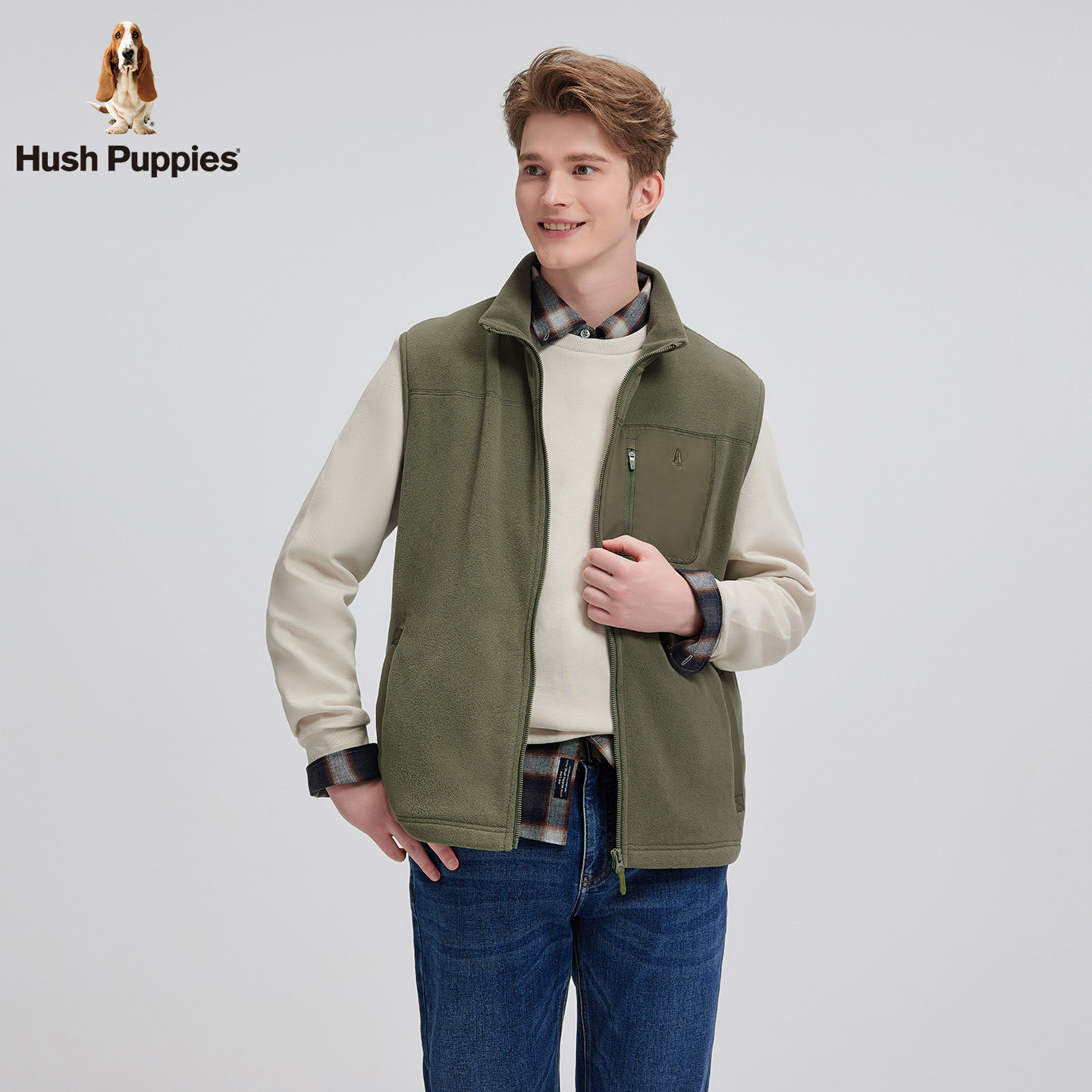 【保暖双面绒】暇步士男装2025秋季新款基础立领百搭摇粒绒马甲男,淘宝优惠券,粉丝福利购,淘宝优惠卷