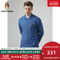 (Color series) Leisure Steps Mens Clothing Autumn Minimalist Pure Color Casual T-shirt Polo Shirts Long Sleeves) PC-22585D