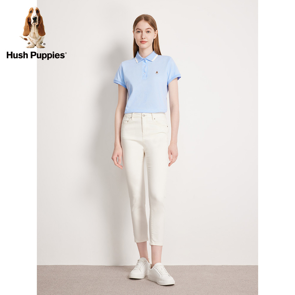Hush Puppies暇步士女装2023夏季复古运动休闲透气纯棉短袖Polo衫_Hush Puppies服饰旗舰店_女装/女士精品