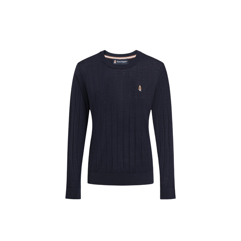 【高品质绵羊毛】暇步士女装圆领针织衫秋季内搭长袖弹力套头线衣