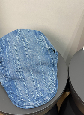 复古做旧磨毛牛仔鸭舌前进帽女春夏百搭遮阳丹宁风显脸小贝雷帽子