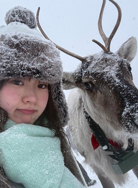 复古漠河雪国列车费尔岛提花针织护耳帽女秋冬季加厚保暖雷锋帽子