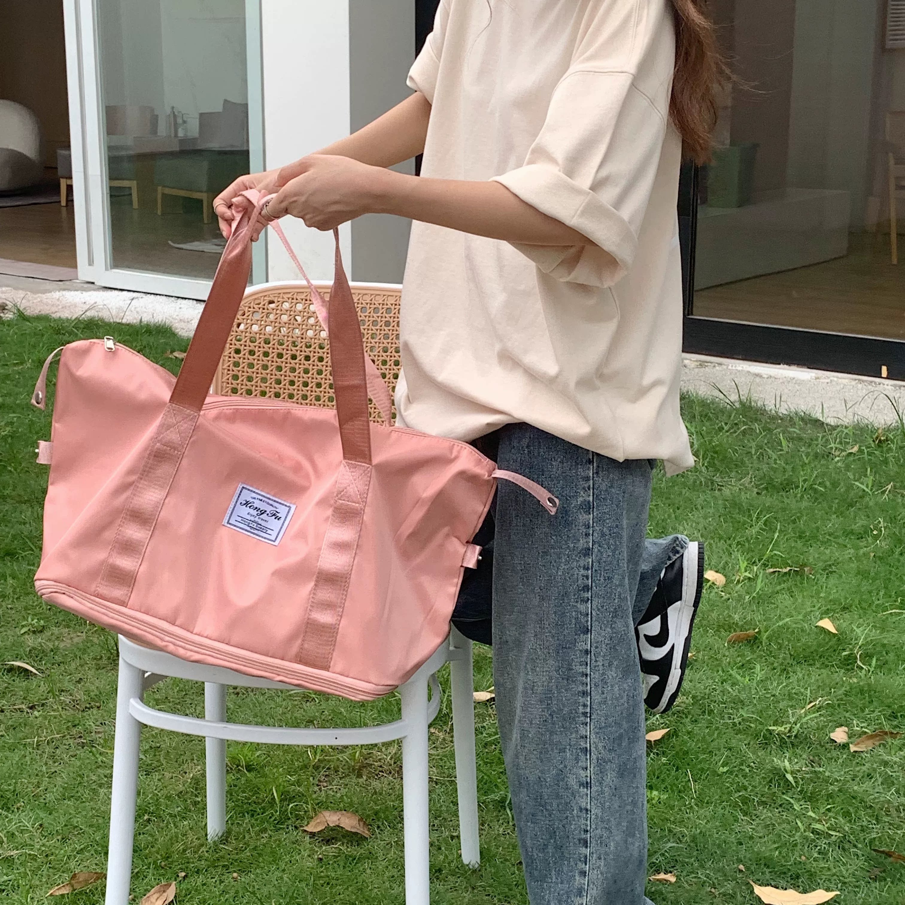 2026新款时尚百搭大容量旅行包女短途出差行李袋手提包单肩斜挎包