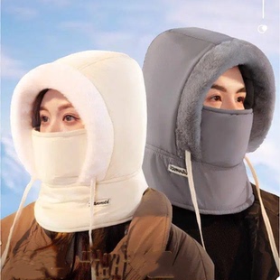 男女同款防寒雷锋帽三件套防风保暖围脖口罩