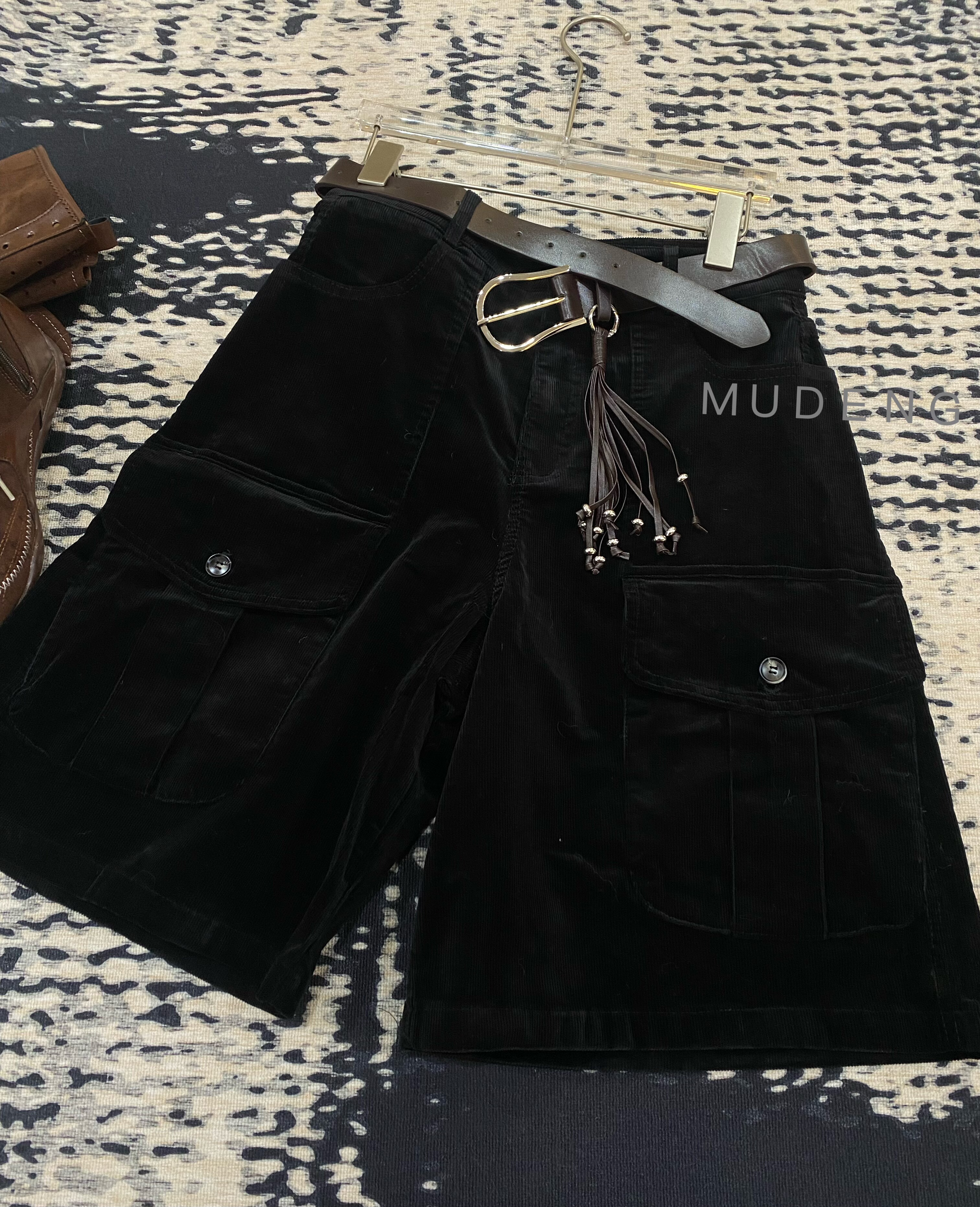 2025秋冬新款宽松显瘦直筒六分短裤高品质欧货复古口袋工装中裤潮,淘宝优惠券,粉丝福利购,淘宝优惠卷