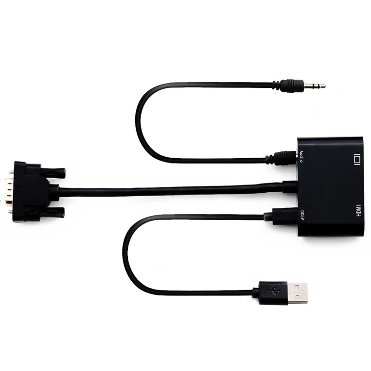 VGA to HDMI +VGA one-to-two converter computer VGA one in and two out HD video same screen device dual screen