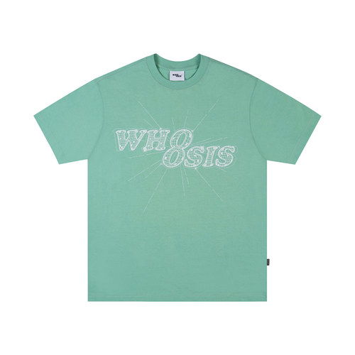 WHOOSIS（不知其名）8字logo钻石灯球短袖t恤男情侣街头国潮休闲 - 图3